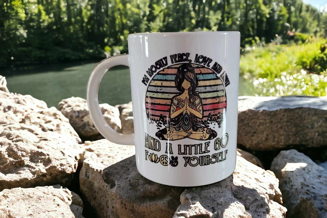 Mostly Peace Love & Light Mug 15oz