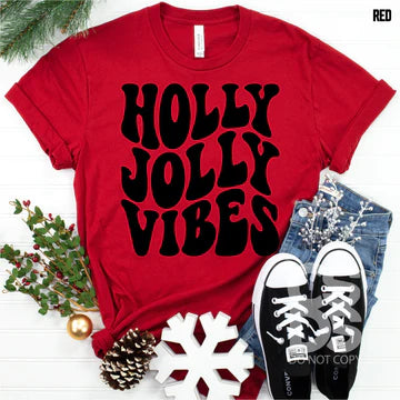 Holly Jolly Vibes Screen Print Transfer (Black)